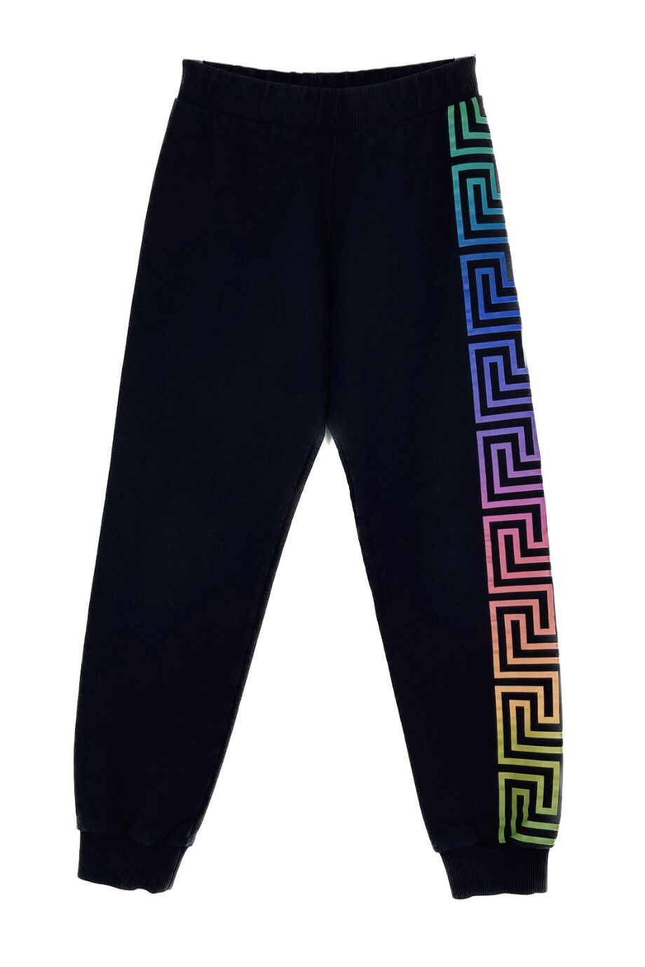 image 1 Детские спортивные брюки чёрного цвета с разноцветным принтом