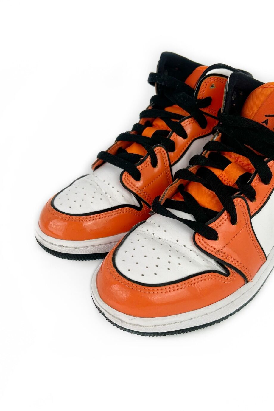 image 3 Высокие кеды Air Jordan бело-оранжевого цвета