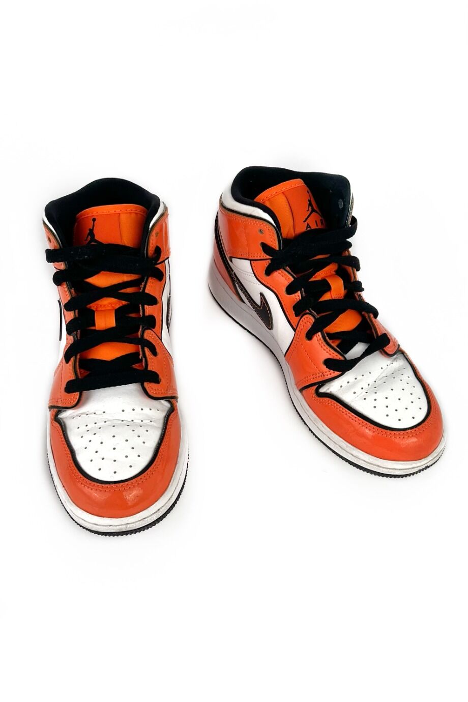 image 2 Высокие кеды Air Jordan бело-оранжевого цвета
