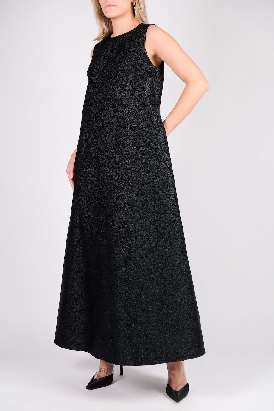 image 2 Платье черного цвета с люрексом