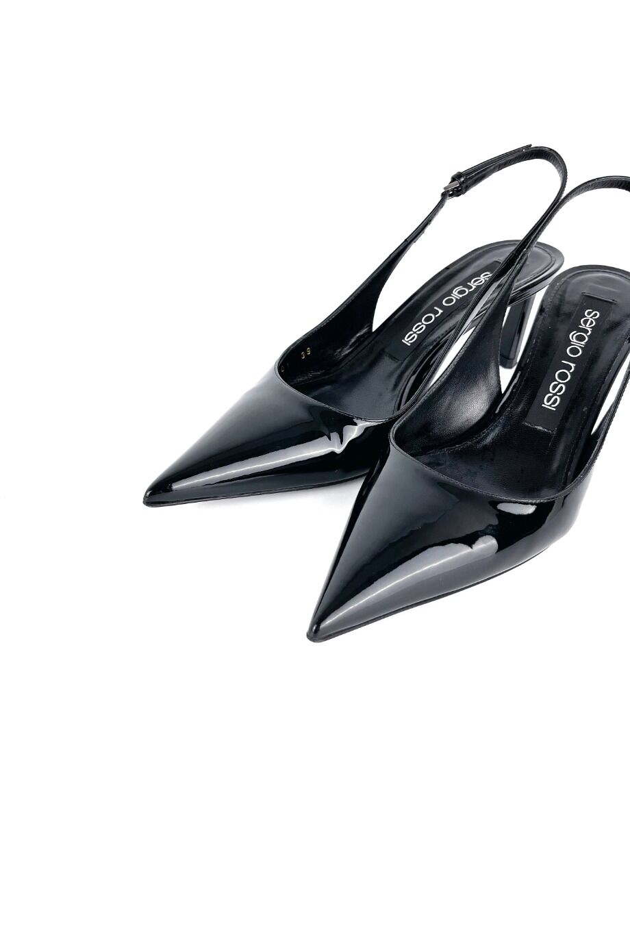 image 3 Лаковые туфли лодочки черного цвета с открытой пяткой