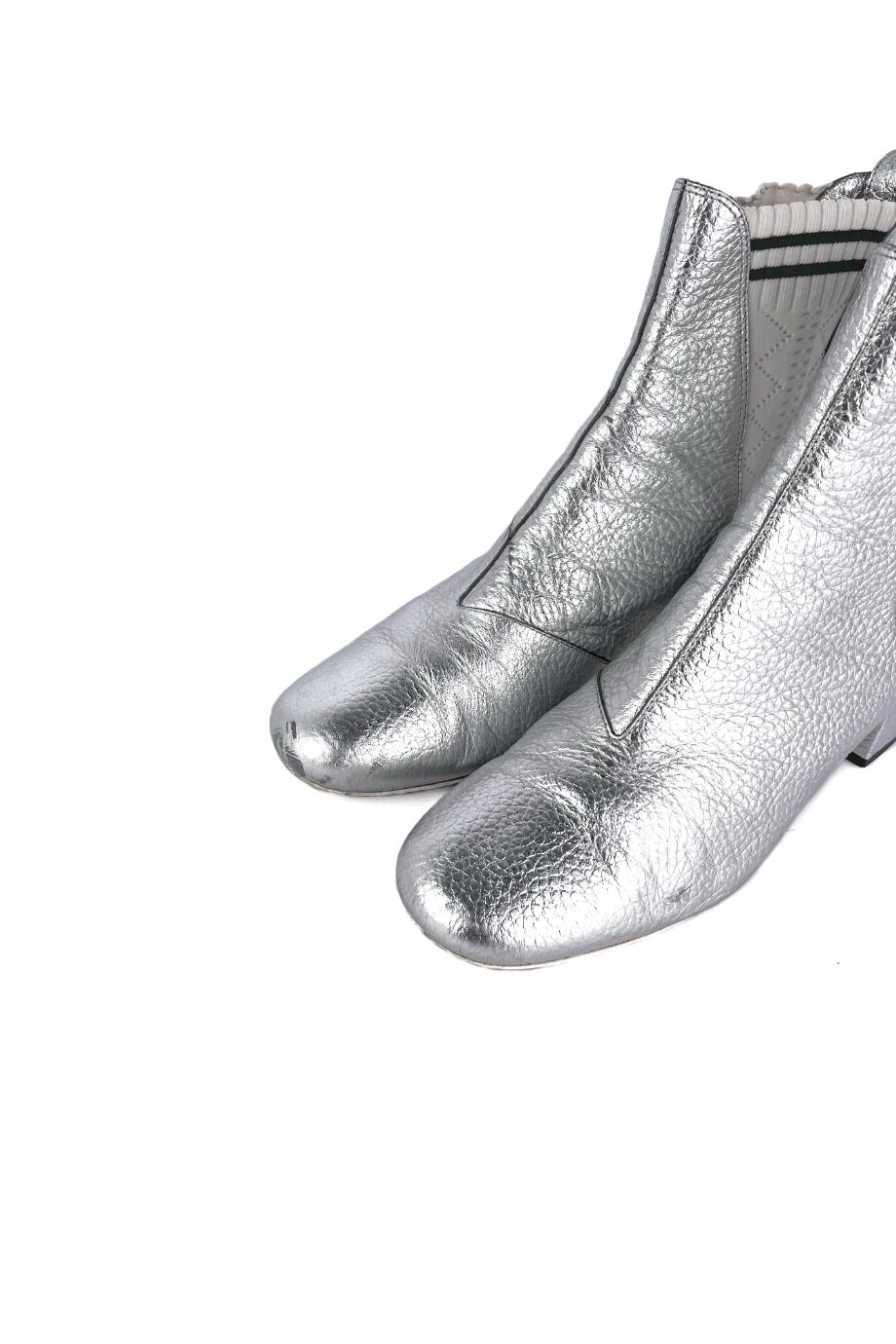 image 3 Ботильоны серебристого цвета на маленьком каблуке