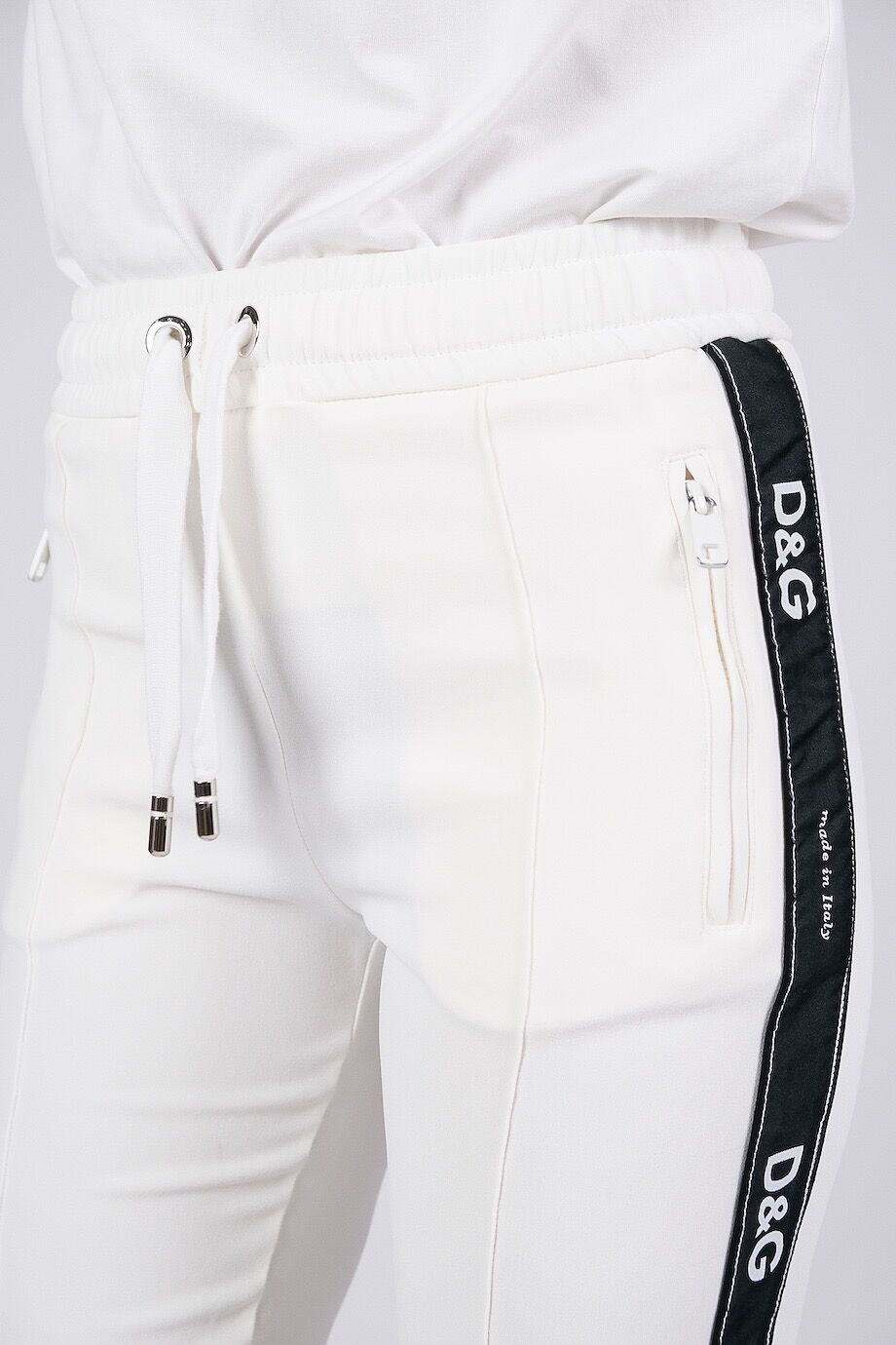 image 5 Спортивные брюки белого цвета с лампасами
