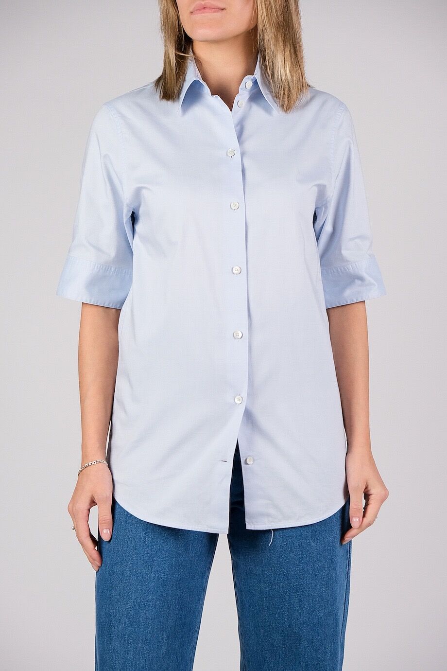 image 1 Рубашка голубого цвета с коротким рукавом