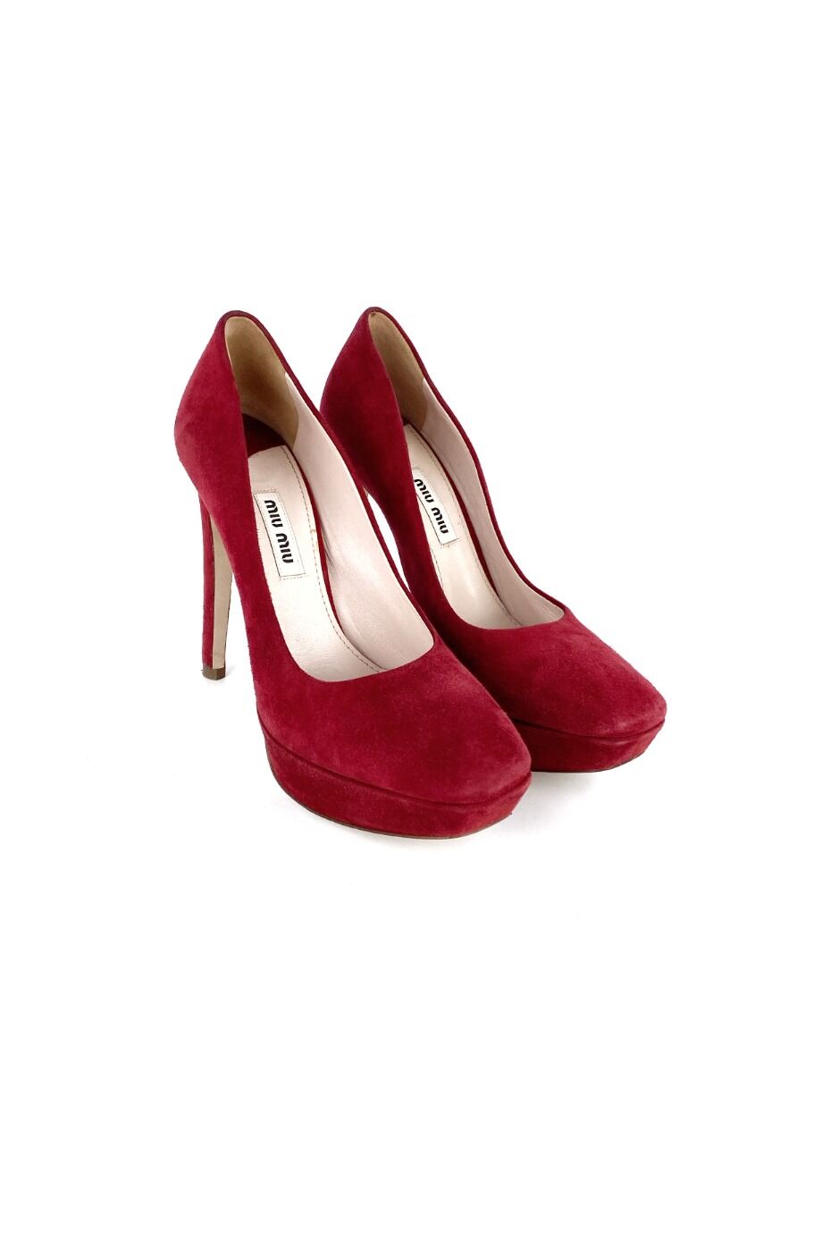 image 1 Замшевые туфли бордового цвета на каблуке
