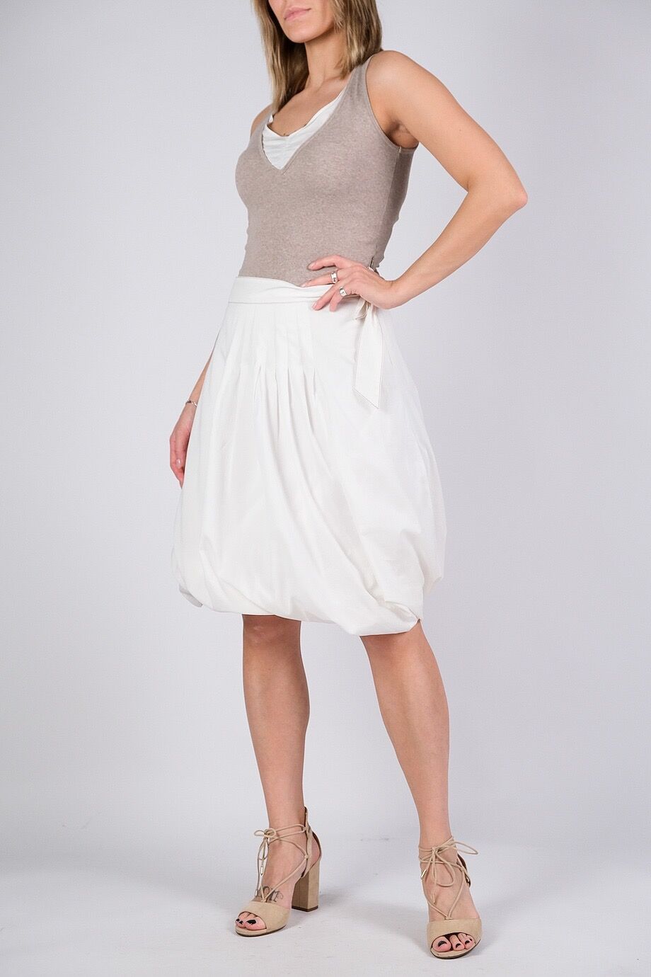 image 2 Комбинированное платье с белой юбкой