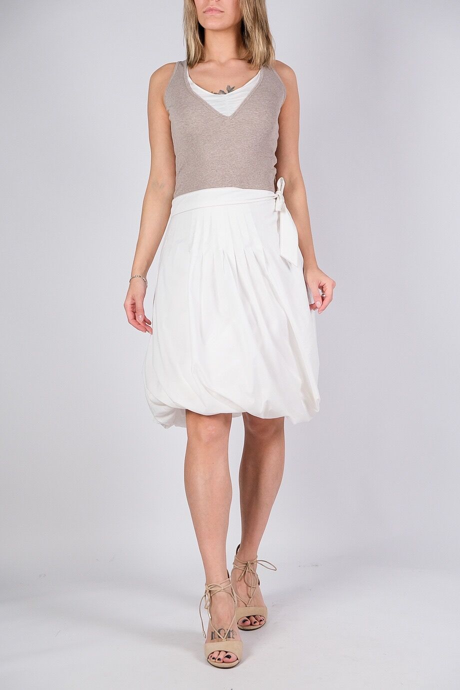 image 1 Комбинированное платье с белой юбкой