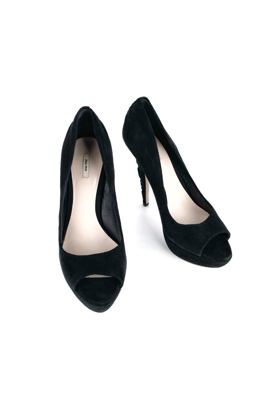 image 2 Замшевые туфли черного цвета с открытым носиком