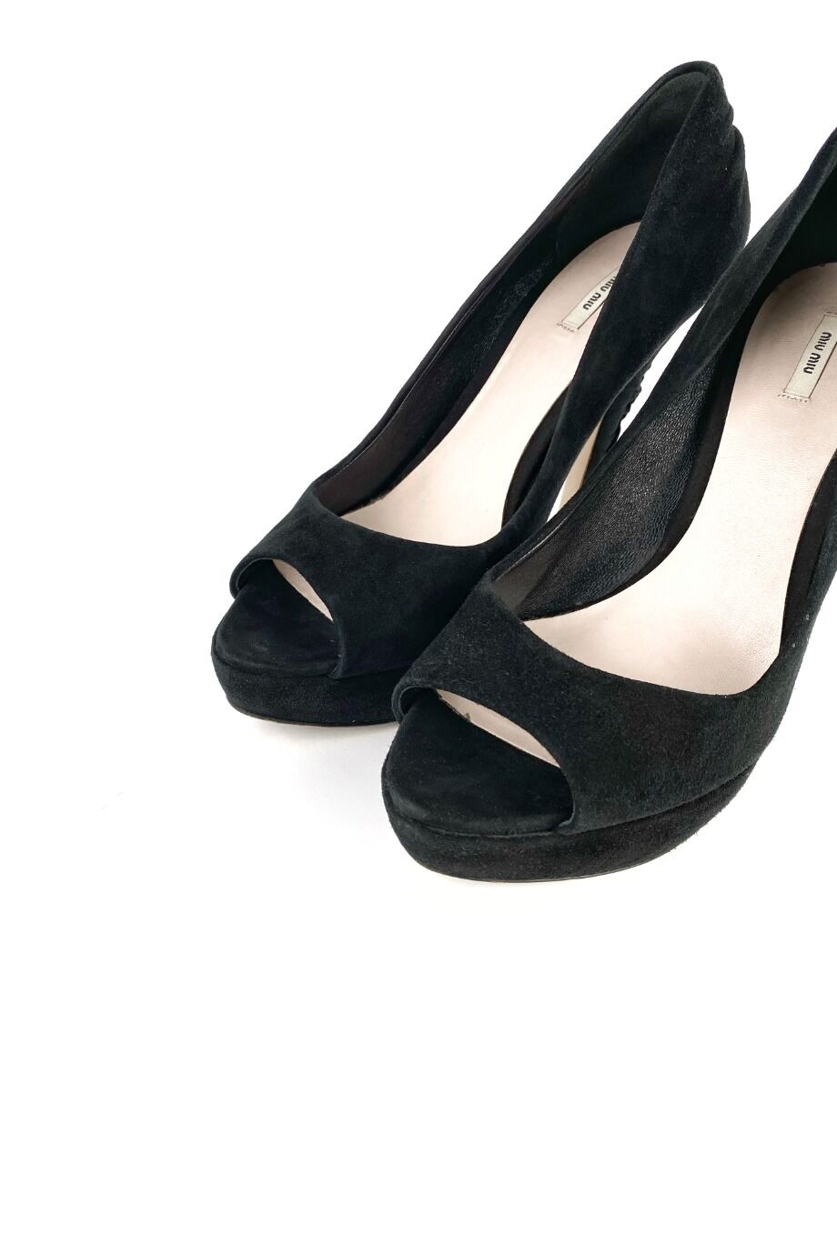 image 3 Замшевые туфли черного цвета с открытым носиком