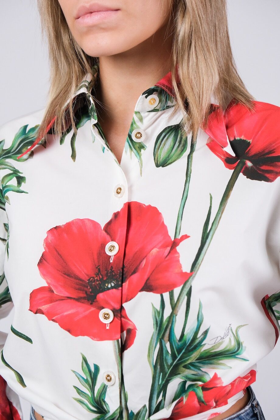 image 4 Хлопковая блуза с цветочным принтом