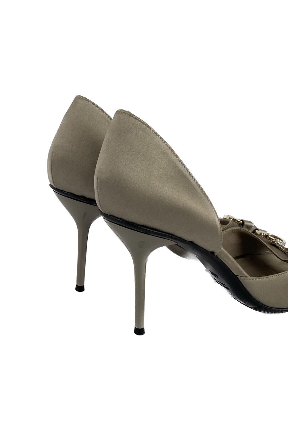image 4 Туфли сатиновые серого цвета с открытым носиком
