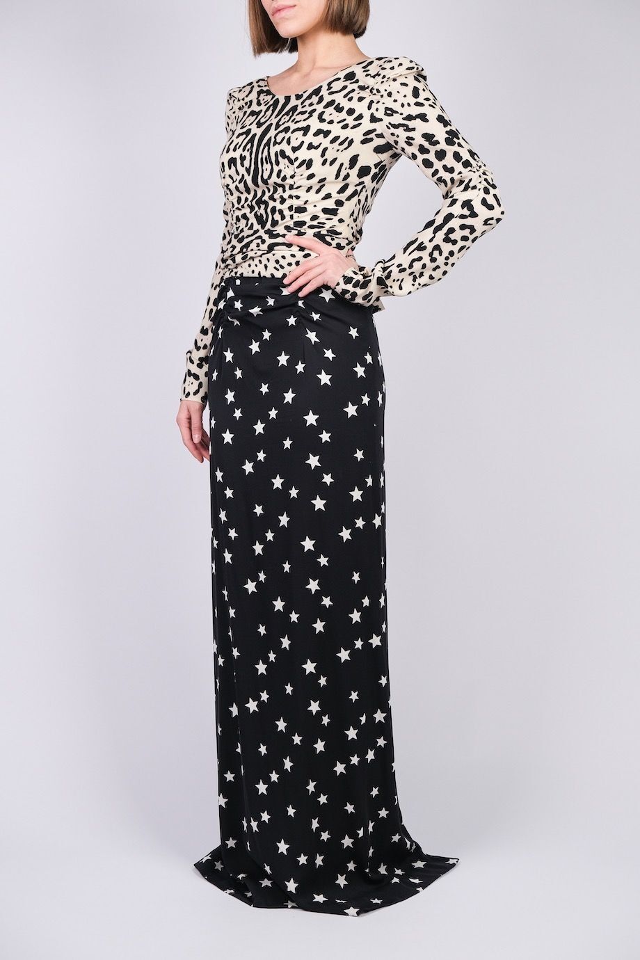 image 2 Платье в пол с леопардовым принтом и звездами
