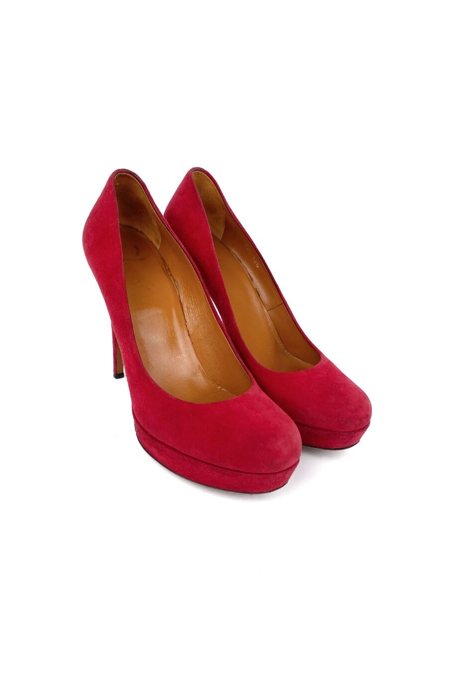 image 1 Замшевые туфли красного цвета с подносочной платформой