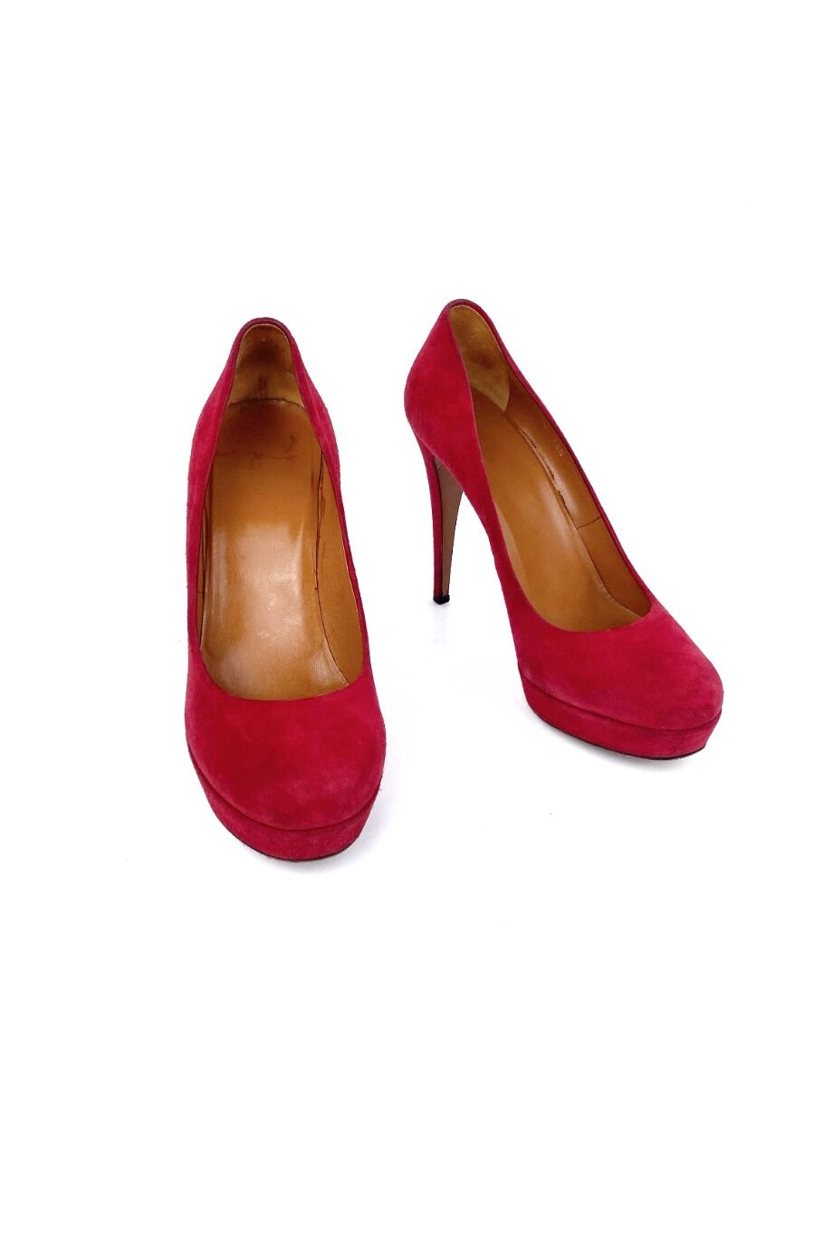 image 2 Замшевые туфли красного цвета с подносочной платформой