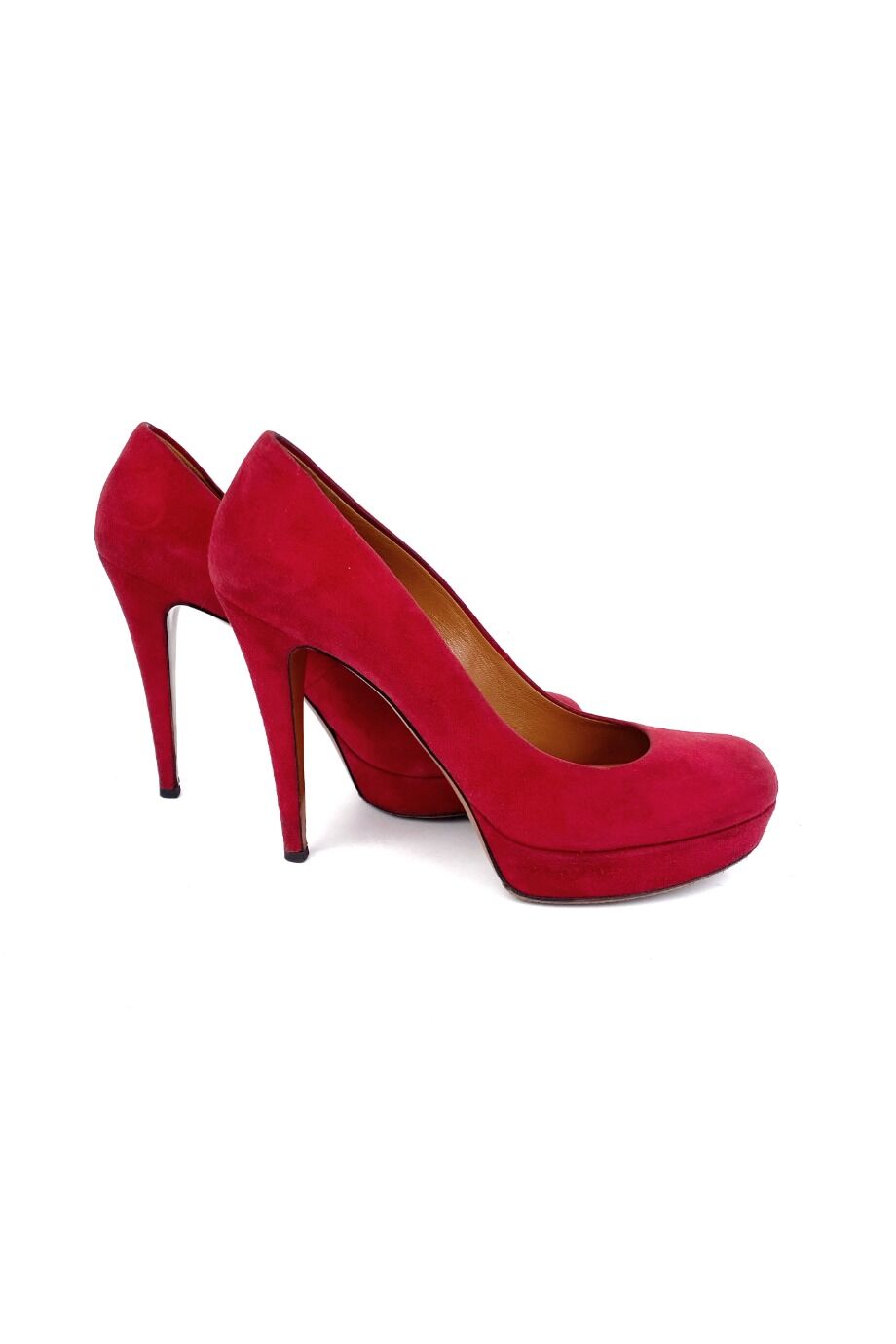 image 5 Замшевые туфли красного цвета с подносочной платформой