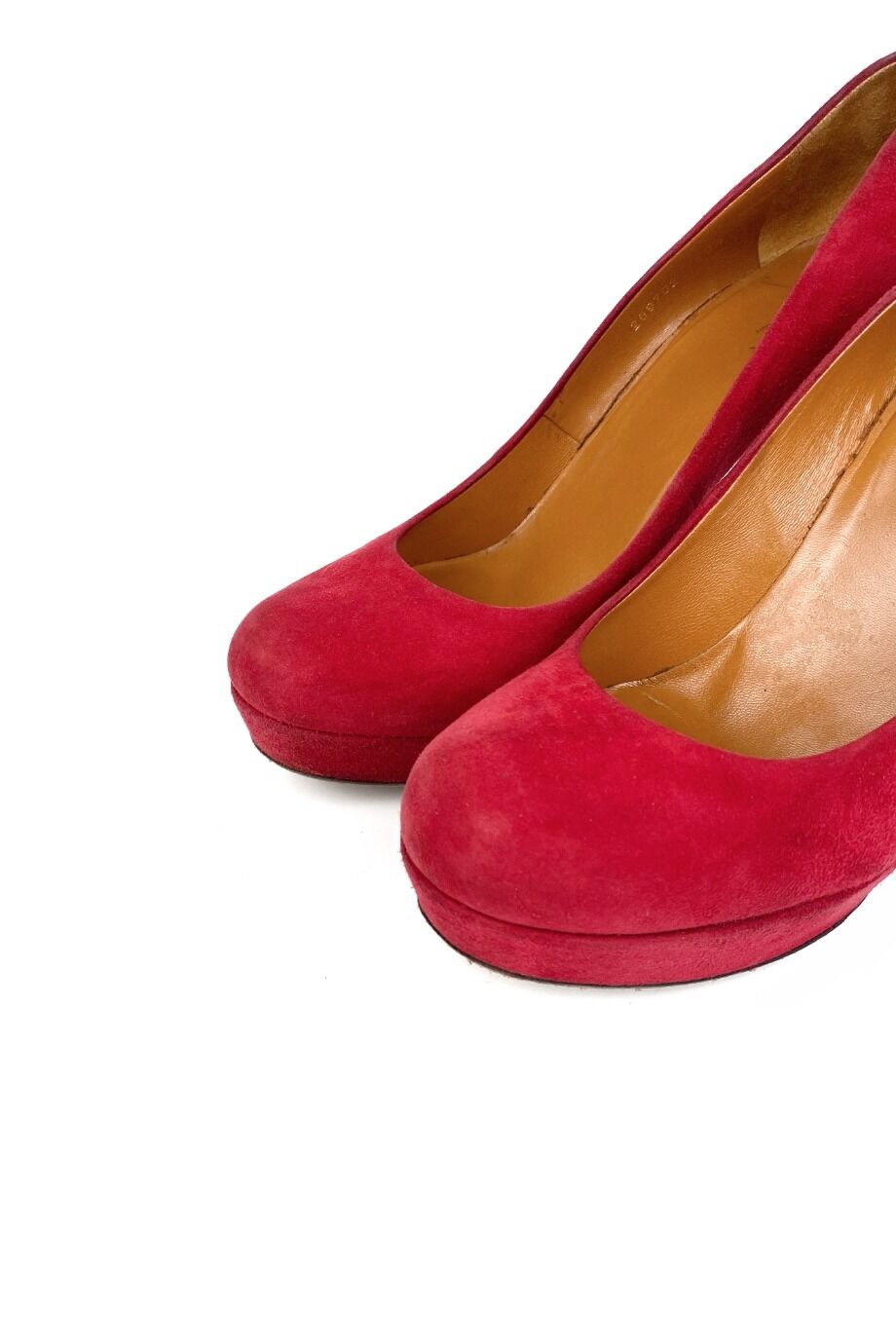 image 3 Замшевые туфли красного цвета с подносочной платформой