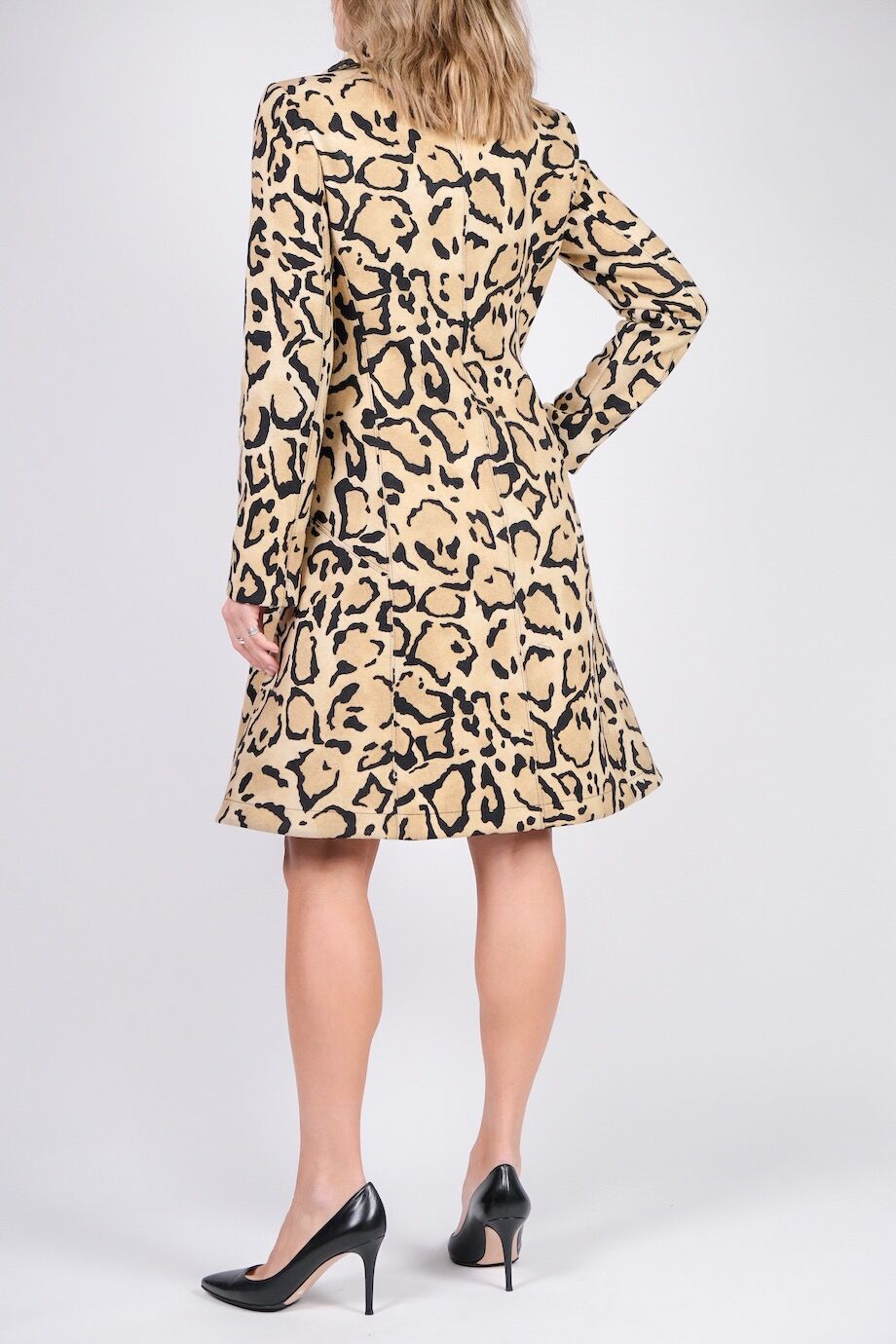 image 3 Двубортное пальто из шерсти с леопардовой расцветкой