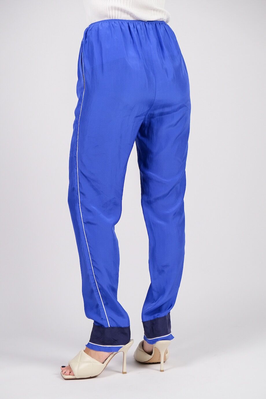 image 4 Шёлковые брюки синего цвета на резинке