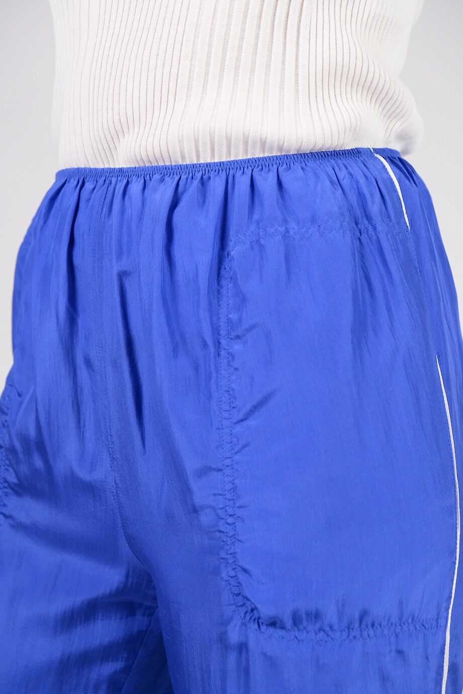 image 5 Шёлковые брюки синего цвета на резинке