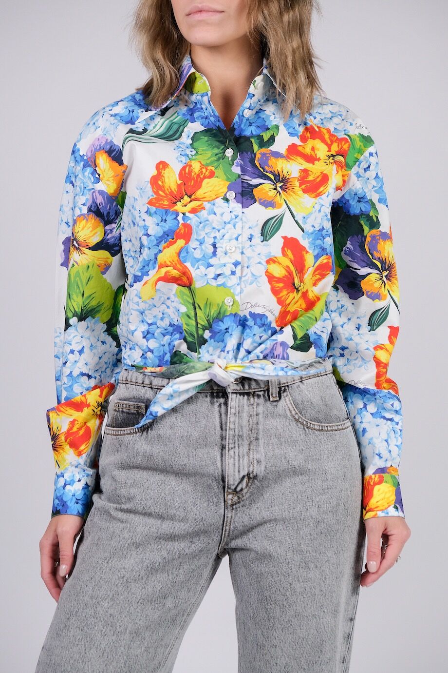 image 1 Хлопковая блуза с цветочным принтом