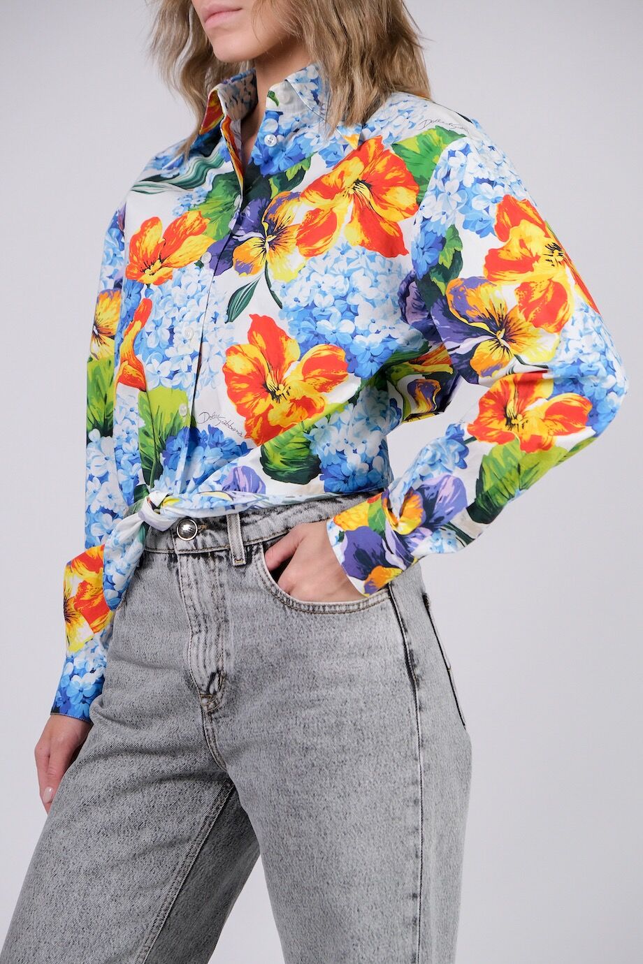 image 2 Хлопковая блуза с цветочным принтом