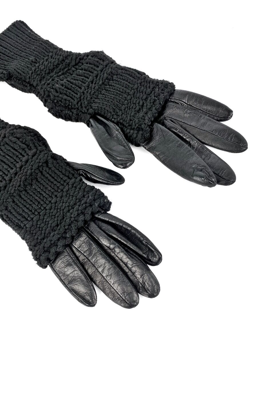 image 2 Комбинированные перчатки черного цвета