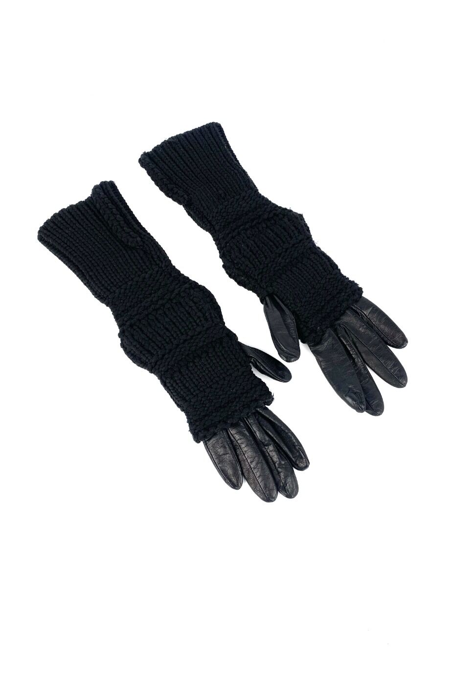 image 3 Комбинированные перчатки черного цвета