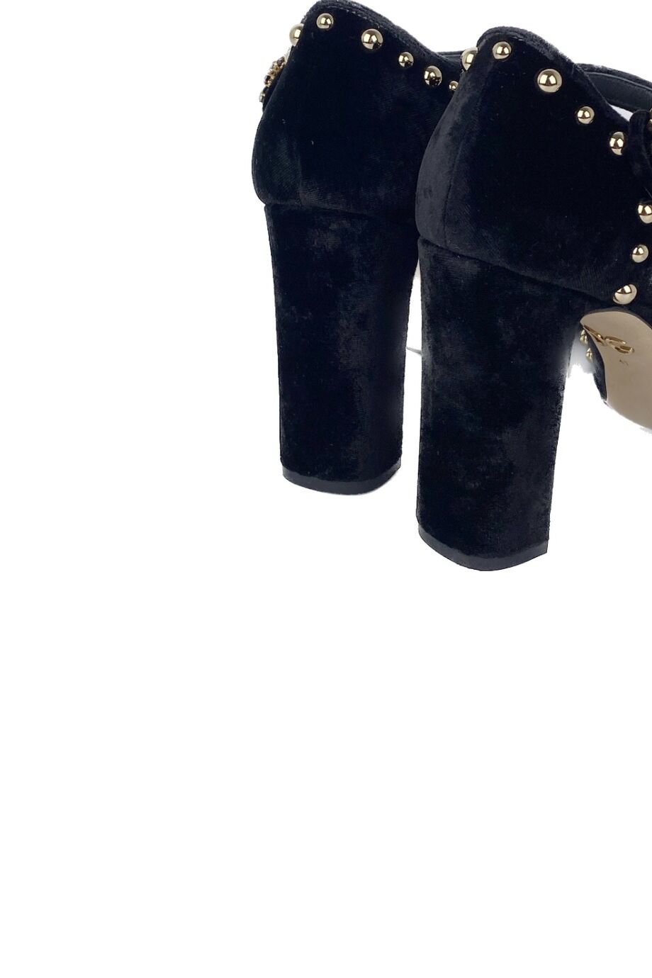 image 4 Туфли из велюра черного цвета с декором