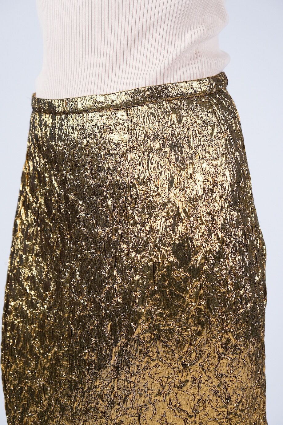 image 5 Жаккардовая юбка миди золотого цвета