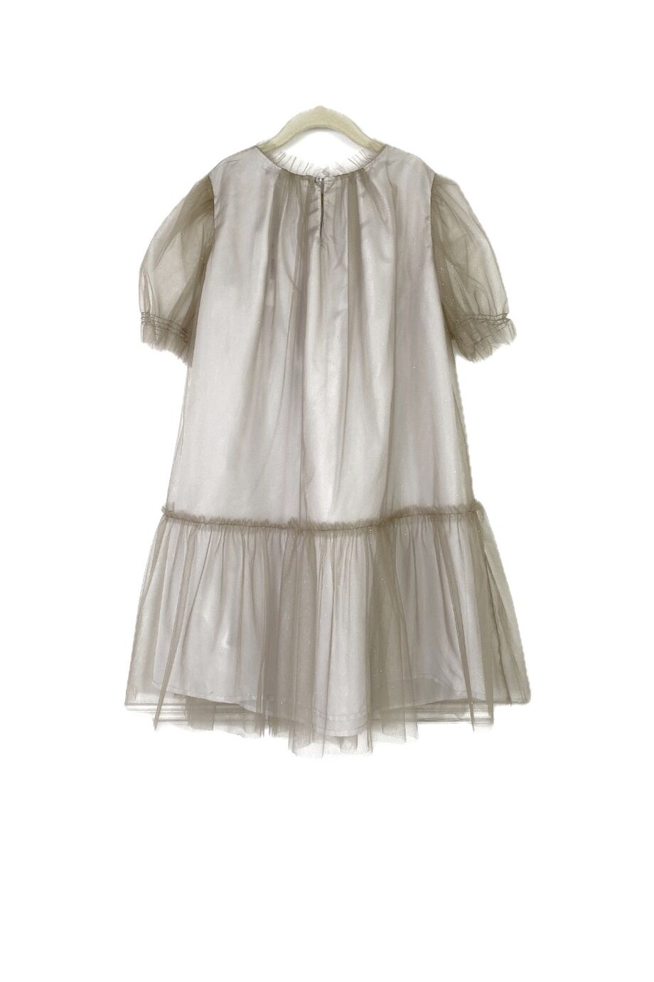 image 2 Детское платье из сетки бежевого цвета с аппликацией