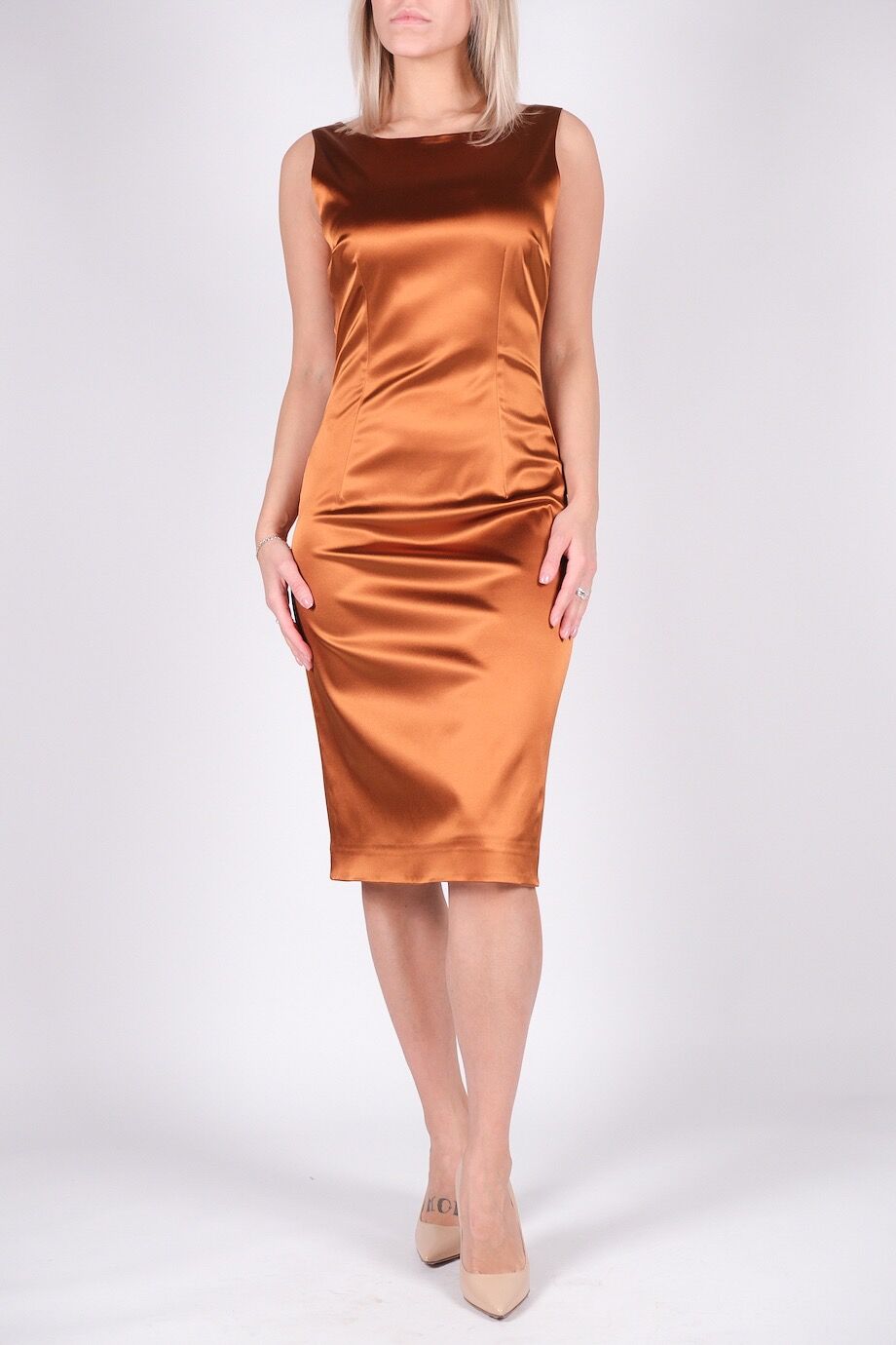 image 1 Атласное платье бронзового цвета