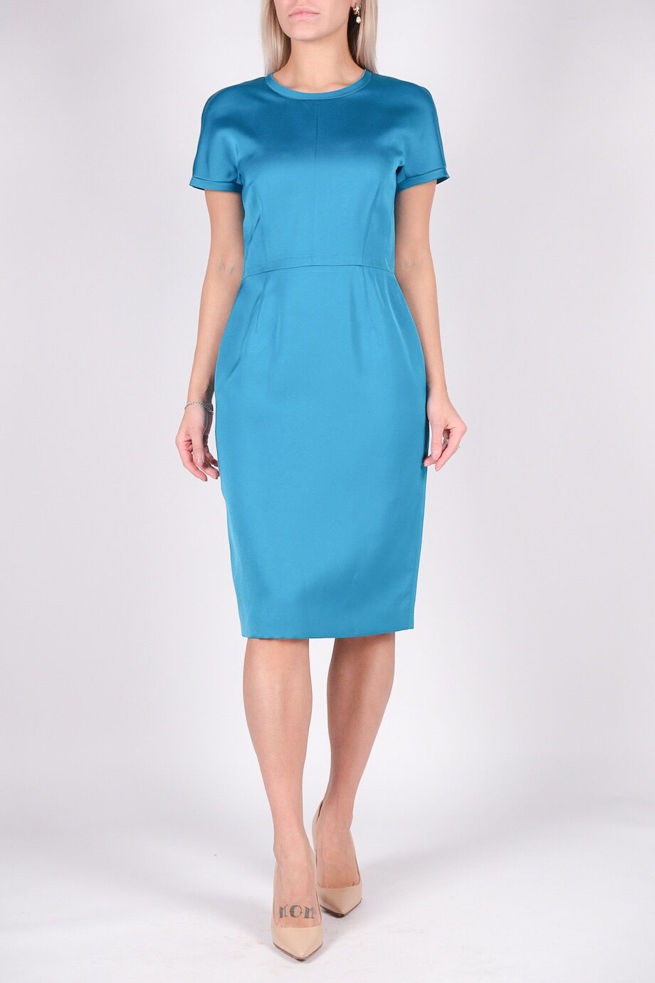 image 1 Платье бирюзового цвета с коротким рукавом