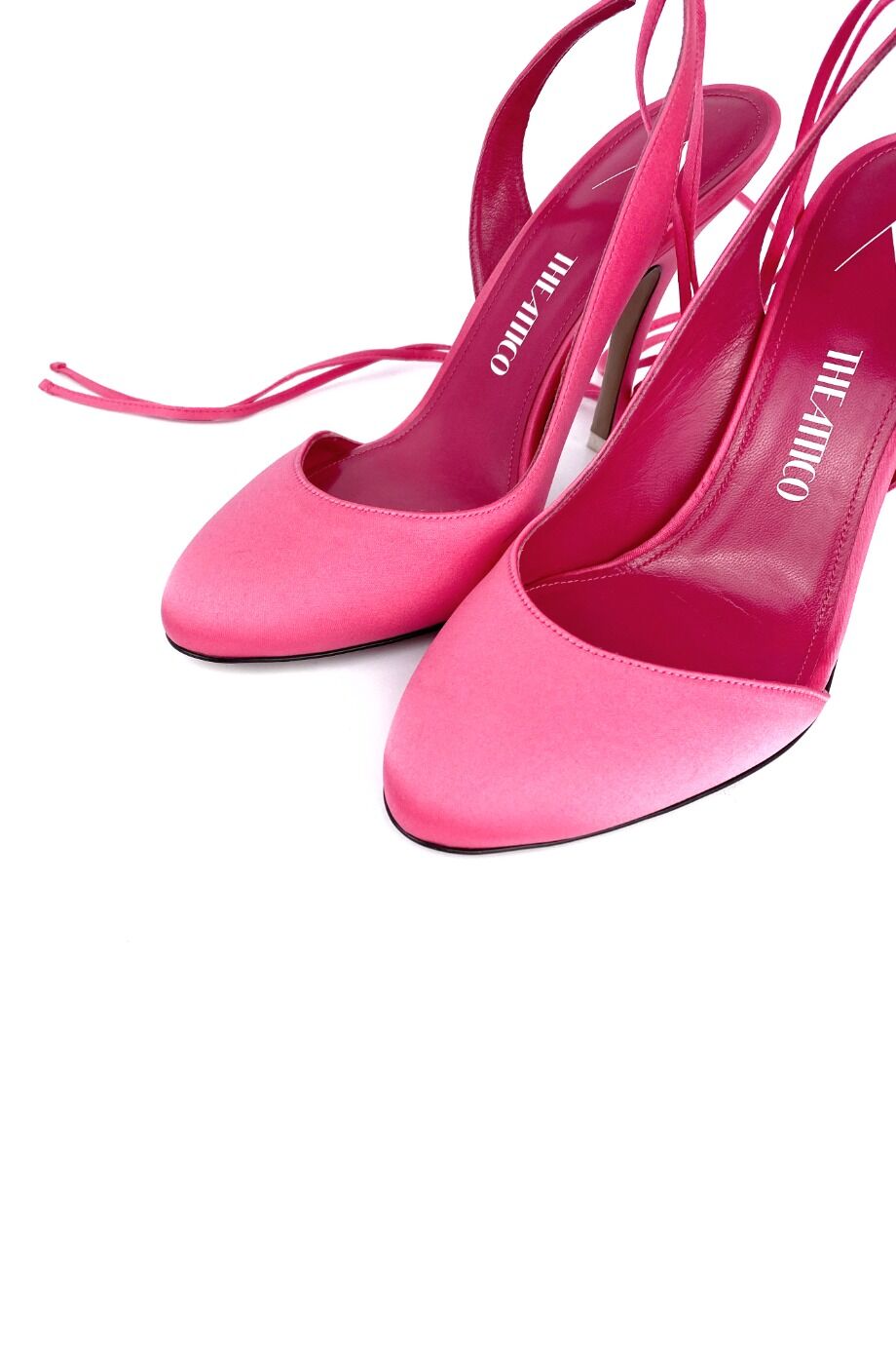 image 3 Туфли из сатина ярко-розового цвета на завязках