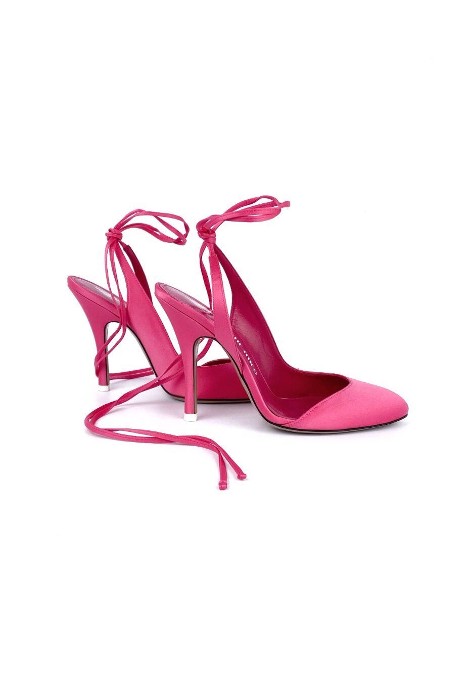 image 5 Туфли из сатина ярко-розового цвета на завязках