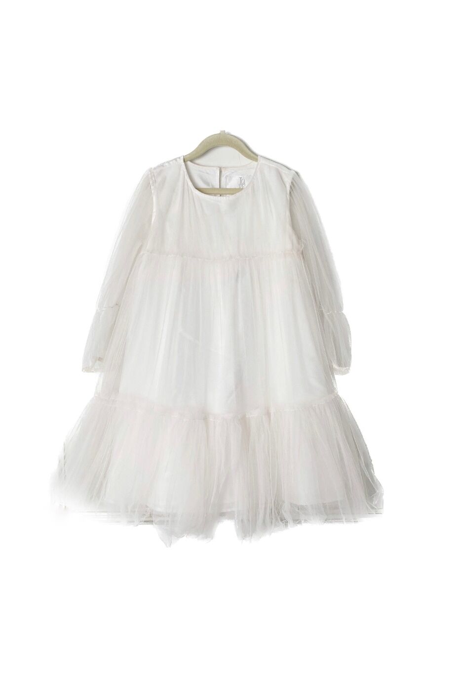 image 1 Детское платье белого цвета из фатина с длинным рукавом