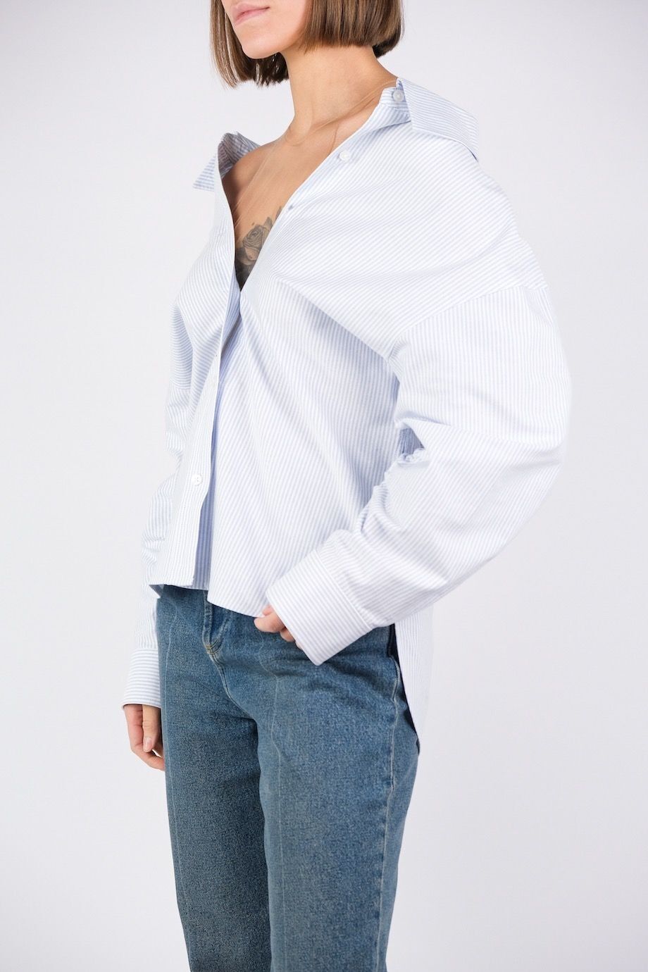 image 3 Рубашка в полоску бледно-голубого цвета