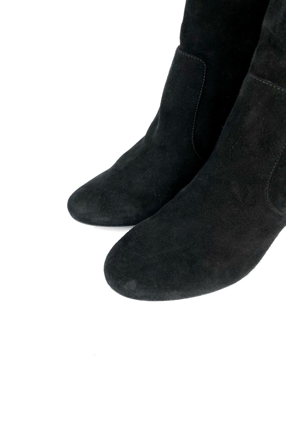 image 3 Замшевые сапоги черного цвета на металлическом каблуке