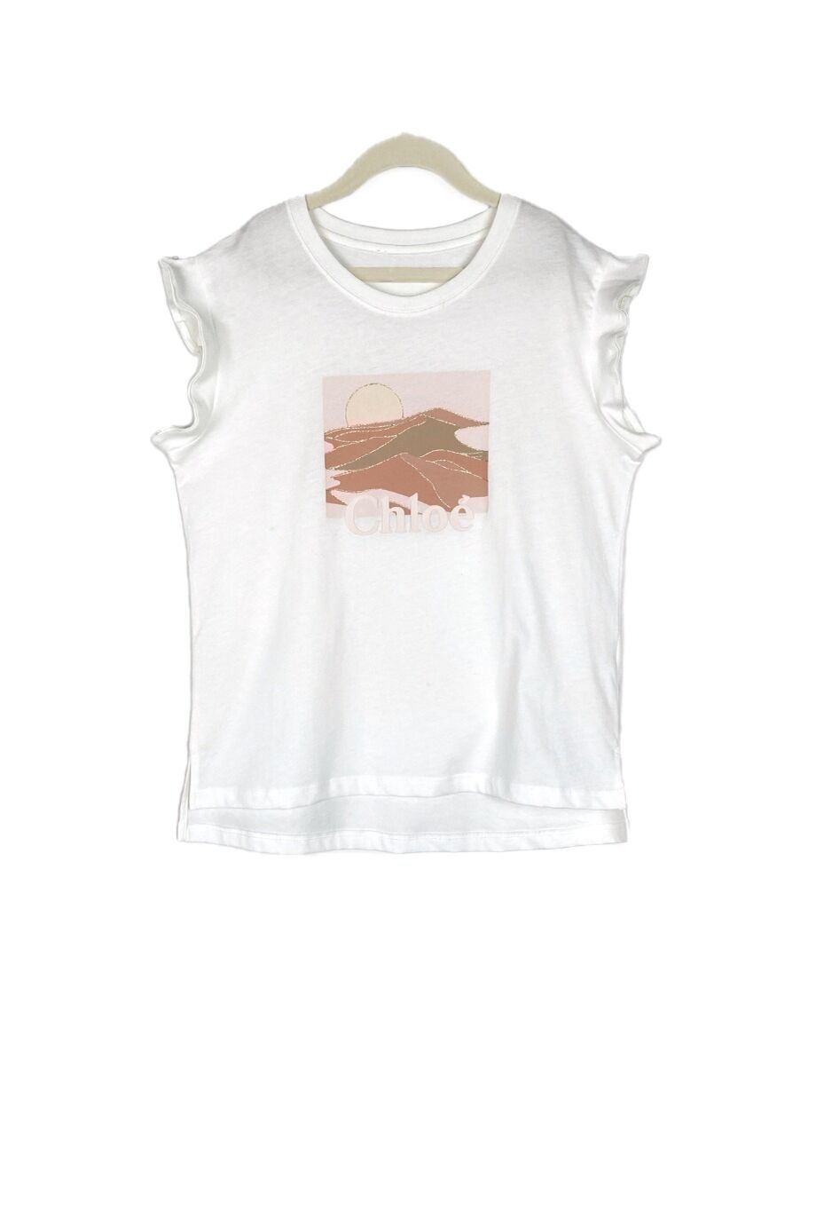image 1 Детская футболка молочного цвета с воланами на рукавах