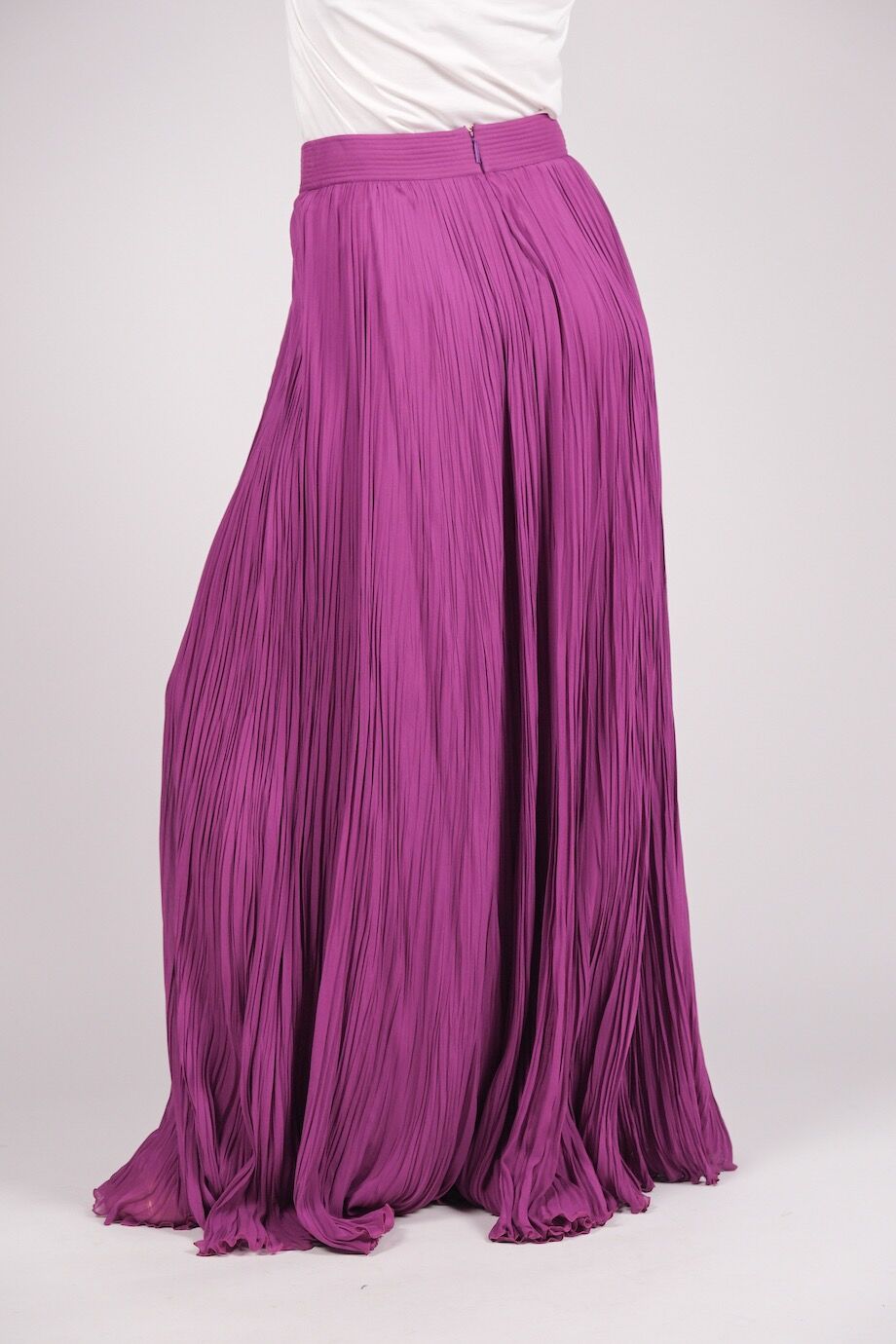 image 4 Шелковая юбка в пол цвета фуксии