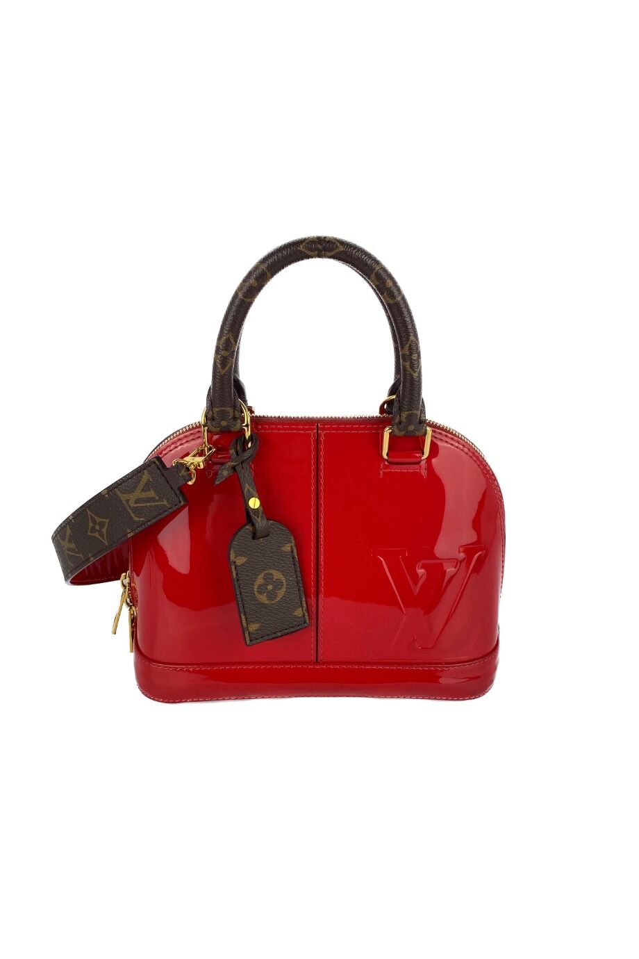 image 1 Комбинированная сумка Alma красного цвета