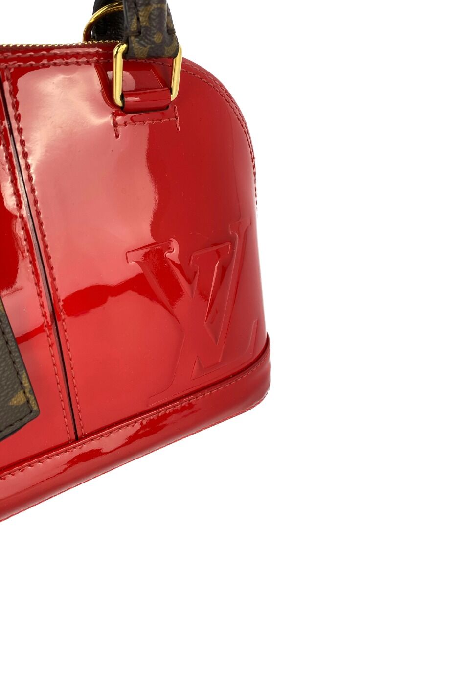 image 3 Комбинированная сумка Alma красного цвета