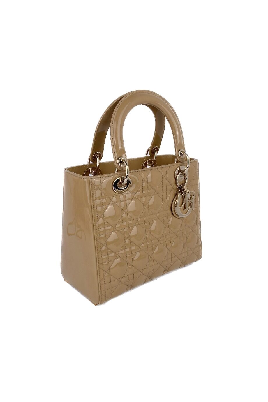 image 2 Лаковая сумка Lady Dior бежевого цвета