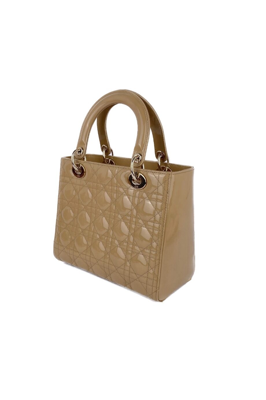 image 4 Лаковая сумка Lady Dior бежевого цвета