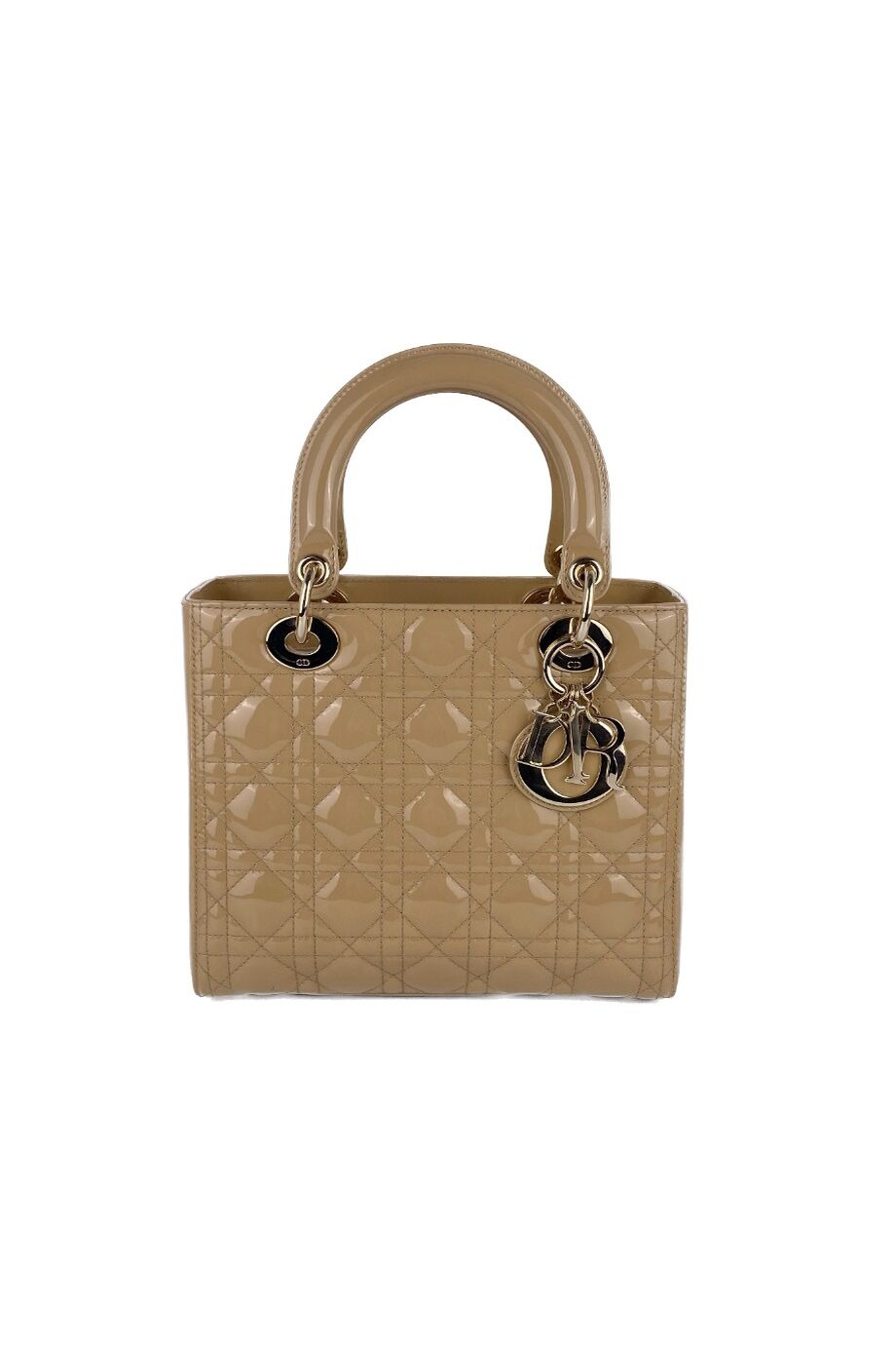 image 5 Лаковая сумка Lady Dior бежевого цвета