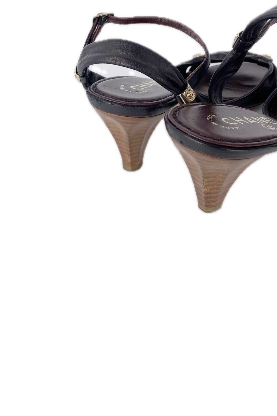 image 4 Босоножки черного цвета на невысоком каблуке