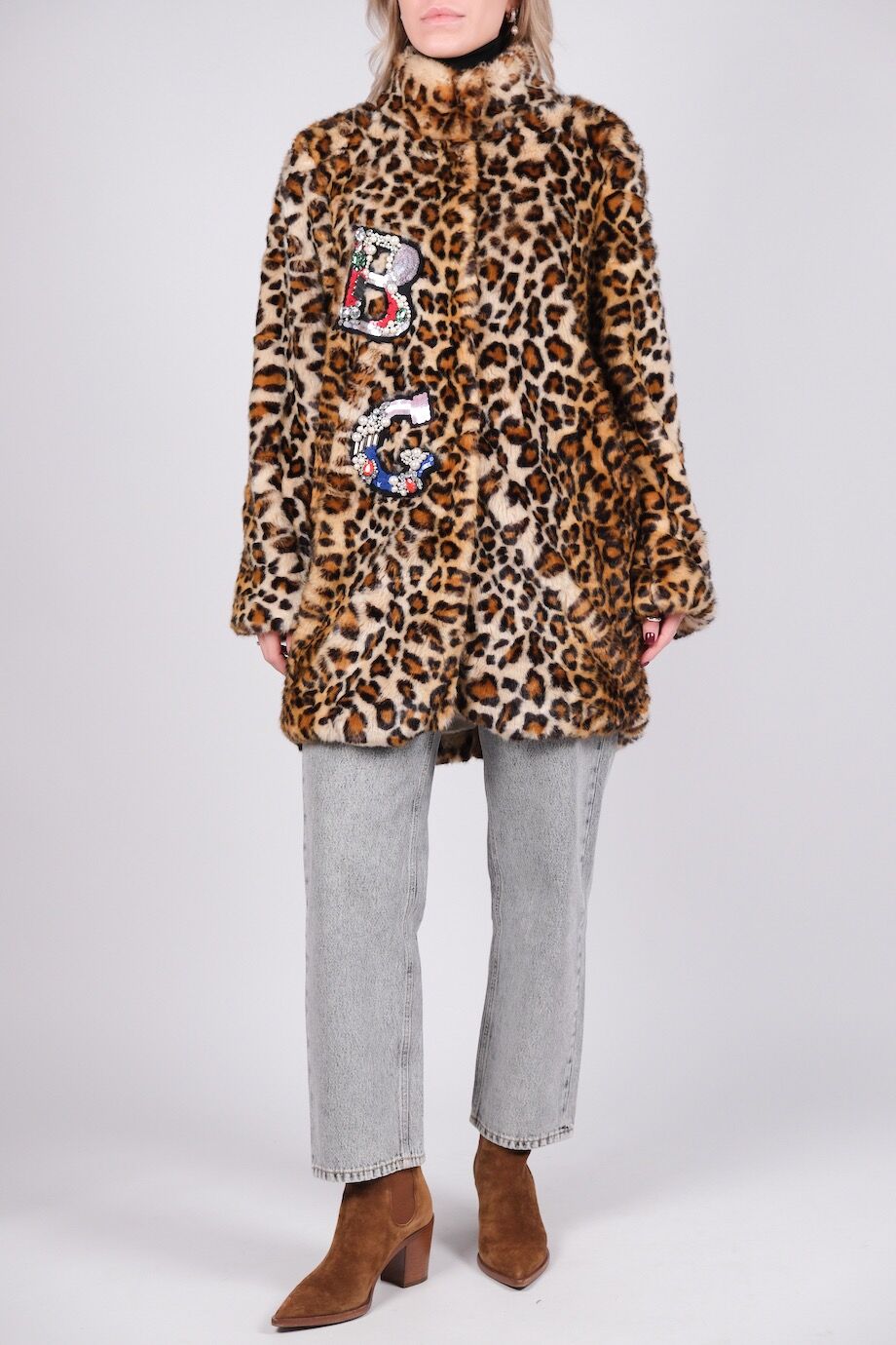 image 1 Меховое пальто леопардовой расцветки