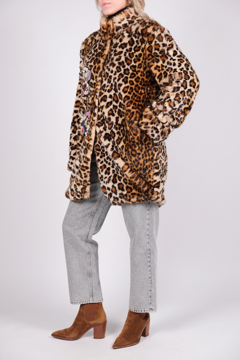 image 2 Меховое пальто леопардовой расцветки