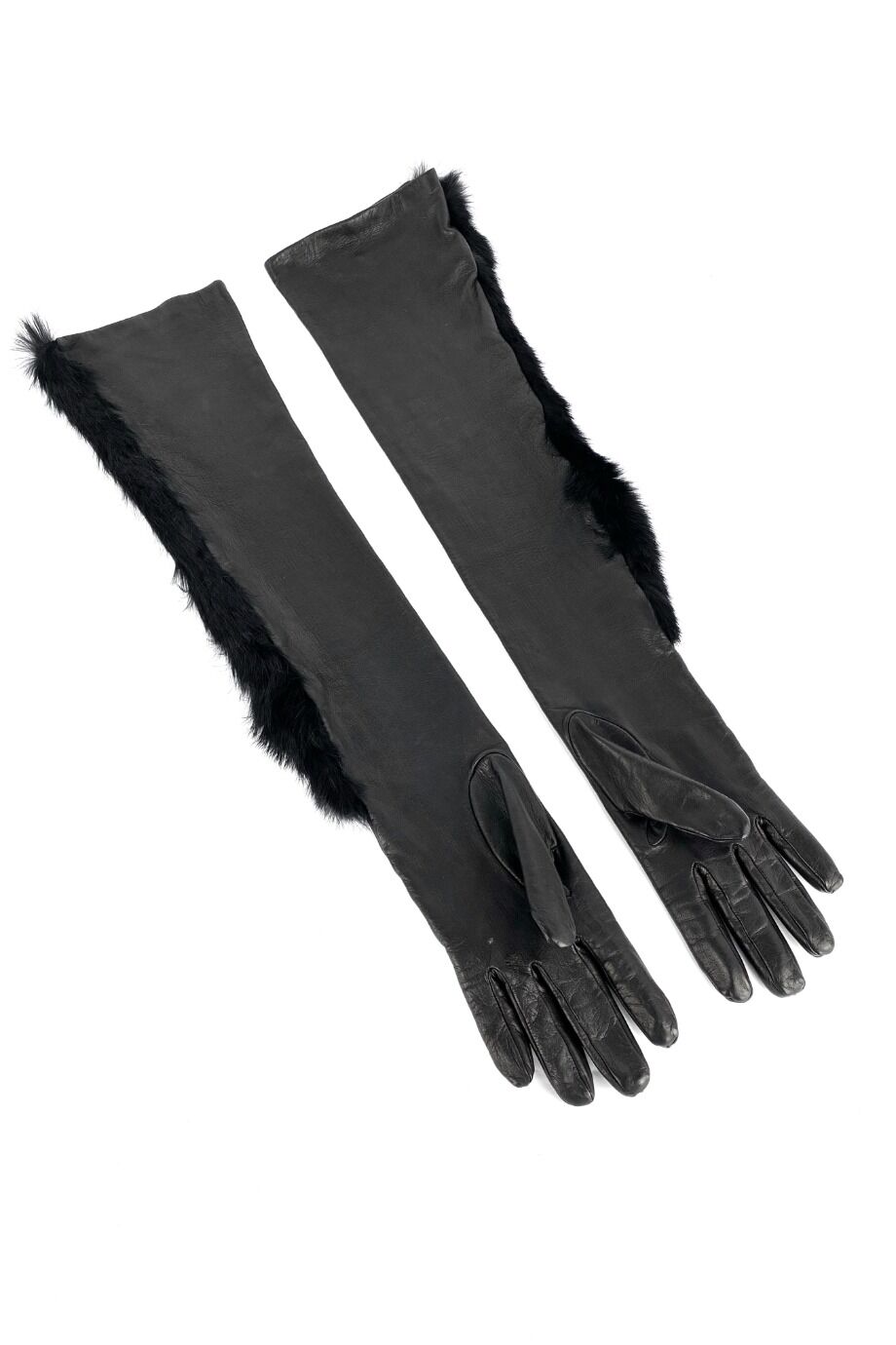 image 2 Кожаные высокие перчатки с меховой отделкой