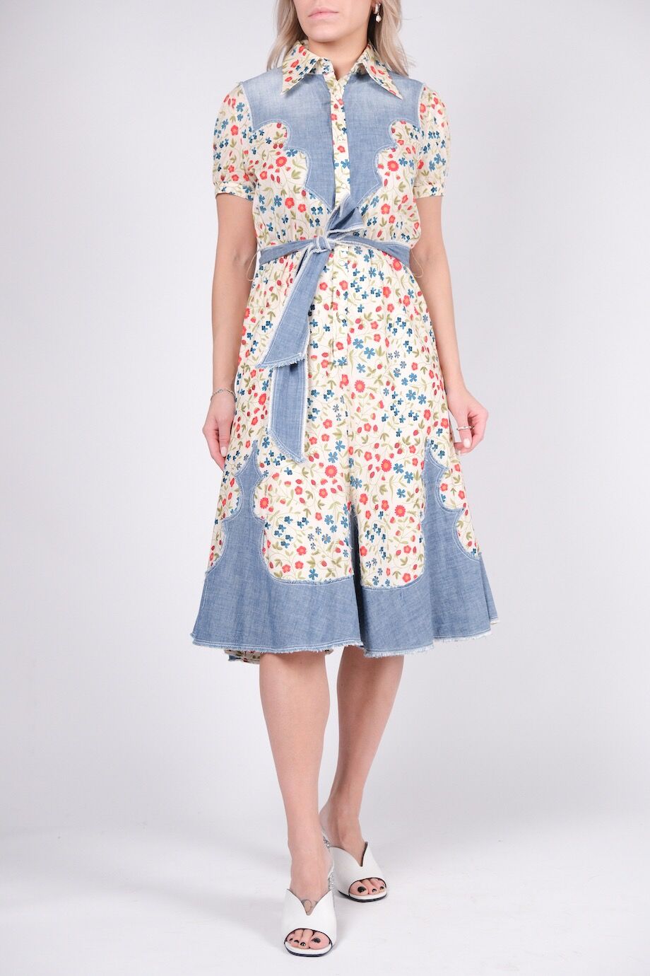 image 1 Комбинированное платье с цветочным принтом