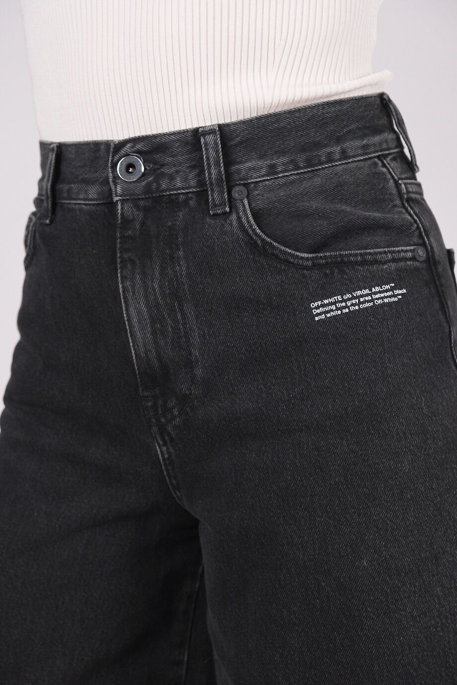 image 5 Укороченные джинсы широкого кроя графитового цвета